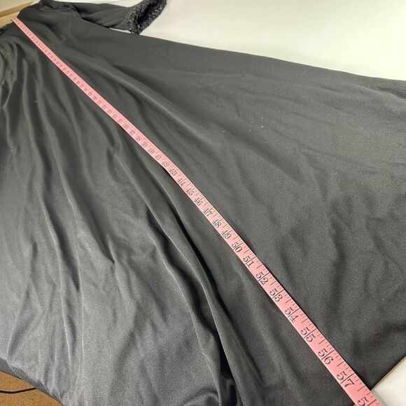 70s Vtg Kay Windsor Black Maxi Dress High Neck Sparkle Trim Goth Witchy Sz S/M? - Picture 9 of 16